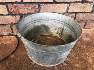 Lavabo Eléctrico Galvanizado Vintage, Cubeta de Agua Eléctrica con Elemento Calefactor, Lavabo Metálico Grande con Asa - Product Image 6