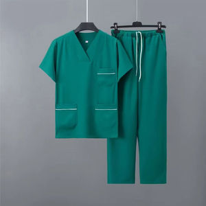 ชุดพยาบาลแขนสั้นสำหรับทุกเพศเครื่องแบบโรงพยาบาลชุดผ้ายืดสีใหม่ - Product Image 1
