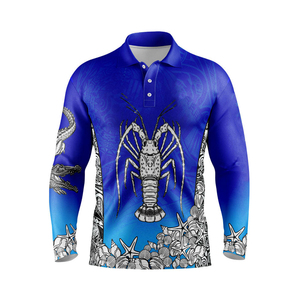 เสื้อโปโลแห้งเร็วคุณภาพสูง พิมพ์ลายโลโก้ทั่วตัว ป้องกันรังสียูวี สำหรับตกปลา ไซส์ใหญ่ ผ้าโพลีเอสเตอร์ แขนยาว - Product Image 6