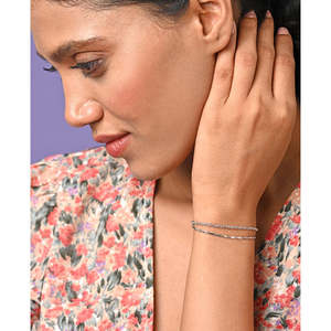 Pulsera de tenis con diamantes de corte princesa y perlas, plata pura 925 con baño de rodio - Product Image 4