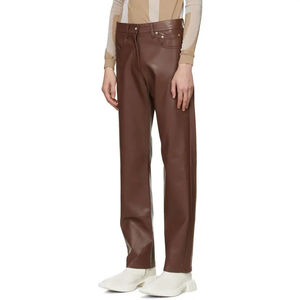Pantalons en cuir pour hommes de haute qualité fabriqués dans des matériaux Vente en gros Prix bon marché Pantalon en cuir de vachette imprimé de logo personnalisé - Product Image 2