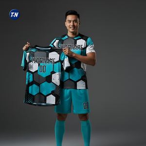 ชุดยูนิฟอร์มฟุตบอล โพลีเอสเตอร์ 100% คอกลม พิมพ์ลายด้วยความร้อน ชื่อทีม/ชื่อผู้เล่น หมายเลข แบบยูนิเซ็กซ์ กางเกงขาสั้น ระบายอากาศได้ดี - Product Image 4