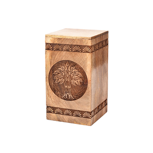 Urne artisanale en bois de rose indien pour cendres humaines ou d'animaux de compagnie, pour la décoration intérieure et la commémoration des souvenirs chers. - Product Image 1