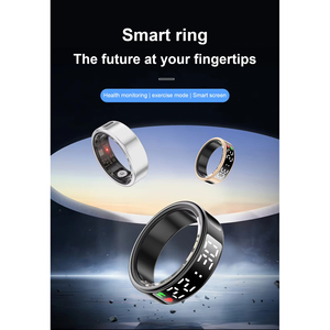 Boîtier de charge pour bague connectée avec écran LED, étanche IP68, en acier inoxydable, chargement magnétique, contrôle par application, suivi de santé, bague tendance - Product Image 2