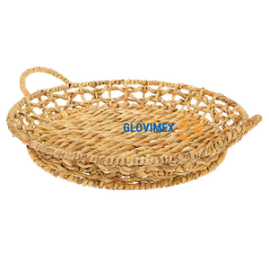 Juego de jacinto de agua de alta calidad, bandejas decorativas para servir Mesa, Mimbre duradero para el hogar, decoraciones ecológicas para la casa - Product Image 1