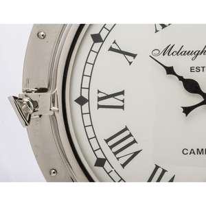 Horloge murale décorative de style nouveau, cadre de hublot nautique, décoration murale pour salon et chambre à coucher, polissage brillant - Product Image 2