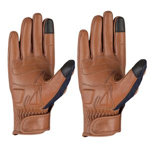 ถุงมือมอเตอร์ไซค์หนังสีน้ำตาลทันสมัย แต่งด้วยผ้าเดนิม รองรับหน้าจอสัมผัส ปลายนิ้วระบายอากาศได้ดี จับกระชับมือ เหมาะสำหรับกีฬาฤดูใบไม้ผลิ - Product Image 5