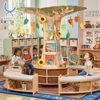 Étagère en bois en forme d'arbre avec base de table, mobilier Montessori pour les classes de maternelle, de crèche et de jardin d'enfants, pour l'utilisation des enfants