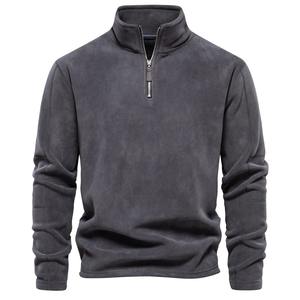 Sweat-shirt en polaire chaud pour homme AIOPESON, qualité supérieure, col zippé, pull épais - Product Image 1
