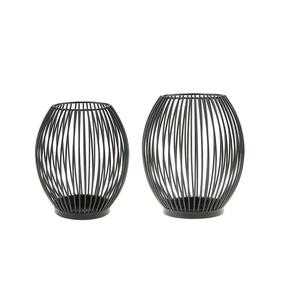 Juego de farolillos de vela de alambre de Metal de alta calidad 2025 superior de 2 farolillos de nuevo diseño hechos a mano de Color negro para decoración de festivales - Product Image 5