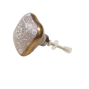 Lilas hexagone marocain industriel or travail fleur boutons en céramique pour cuisine commode tiroir salle de bain chambre extérieur hôtel - Product Image 2