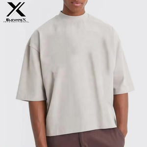 Venta al por mayor 100% algodón hombres camiseta de gran tamaño hombro caído estilo Hip Hop secado rápido personalizado 3D de punto gráficos para Puff estampado Ba - Product Image 5