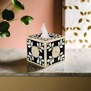 Boîte à mouchoirs en incrustation d'os pour la décoration intérieure - Product Image 1
