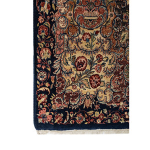 Tapis en laine noué à la main Aalam Blue Pae-6466 9x12 rectangulaire à motif médaillon pour la décoration de la maison, du salon ou de l'couloir - Product Image 4