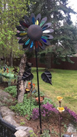 Tournesol en métal avec finition peinte résistante aux intempéries pour la décoration de jardin extérieur