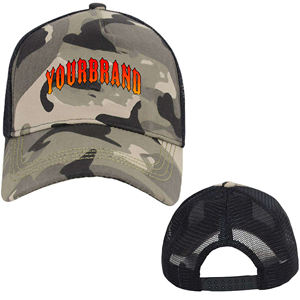 Vente en gros Casquette camionneur 5 panneaux camouflage style Hip Hop pour hommes avec rayure réglable style unique avec panneau en maille latérale Casquette pour hommes - Product Image 1