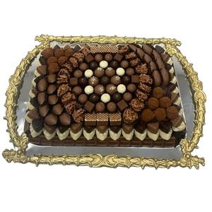 Bandeja de chocolate plateada de forma cuadrada moderna Bandeja de chocolate de metal de alta calidad para ocasiones especiales y decoración del hogar Precio de fábrica - Product Image 6