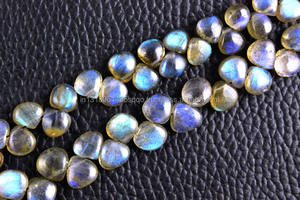 Labradorita azul de fuego Natural con forma de corazón, Briolette, joyería de piedras preciosas, perlas, indio, al por mayor, novedad - Product Image 2