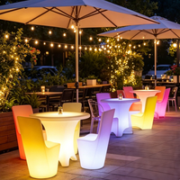 Table de bar moderne à LED lumineuse, changeant de couleur, étanche, avec télécommande, batterie rechargeable, meubles pour la maison, l'hôtel et les événements