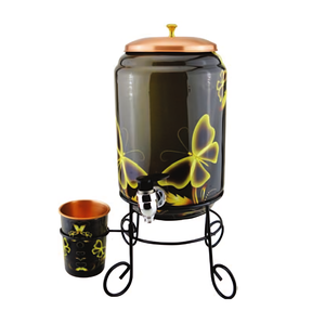 Dispensador de agua de cobre duradero con grifo y tapa, perfecto para beber Ayurveda, estilo de vida saludable, hogar, cocina, oficina, Hotel - Product Image 3