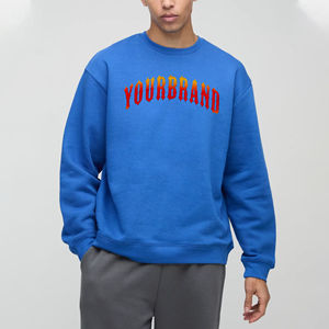 Vente en gros 100% coton Sweat-shirt pour homme personnalisé 3d bouffant imprimé logo manches longues couleur unie sweat à capuche et sweat-shirt pour homme - Product Image 3