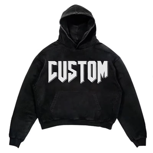 Sweat à capuche épais et lourd de haute qualité 100 % coton, uni, brodé, de luxe, pour l'automne, personnalisable, écologique - Product Image 6