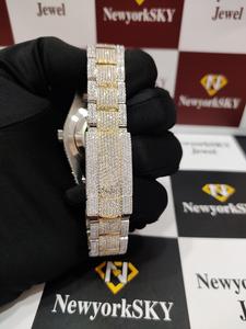 Montres personnalisées de luxe en acier inoxydable avec Moissanite cloutée pour hommes et femmes avec testeur de diamants - Product Image 5