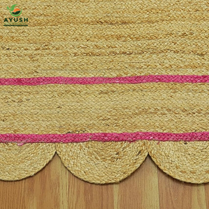 Tapis Boho pour salon et salle à manger au design minimaliste en jute tapis personnalisés tressés à la main - Product Image 2