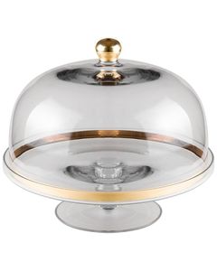 Round <b>Glass</b> <b>Cake</b> <b>Stand</b> <b>With</b> <b>Dome</b> Ideal For Centerpiece Dessert Displays At Events Parties And Celebrations - Product Image 1