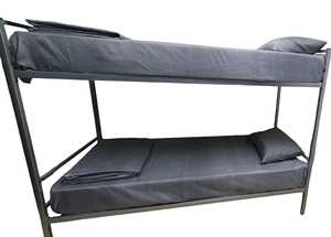 เตียงสองชั้นสำหรับหอพักหรือโรงเรียนโปรไฟล์โลหะราคาถูกสำหรับห้องนอนหรือโรงแรมสำหรับไซต์ก่อสร้าง - Product Image 3