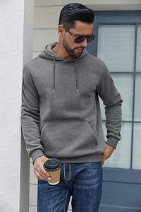 Ropa de invierno para hombres Sudaderas con capucha casuales de color sólido Sudaderas CON CAPUCHA DE MODA Sudaderas con capucha ajustadas para hombres - Product Image 4
