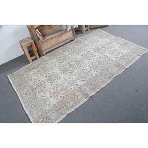 Alfombra de 3.9x7 pies, Alfombra Vintage, Alfombra a Cuadros Blancos - Product Image 2