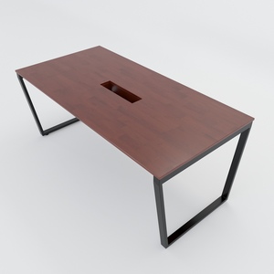 Contemporary 6-Person Meeting <b>Table</b> 180x90 cm Trapeze Concept Assembly System HBTC010 for Conference Room Hotel <b>Office</b> Furniture - Product Image 3