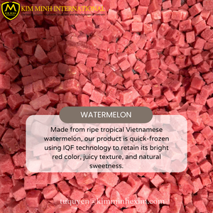Cubos de Sandía Dulce IQF de Vietnam, Color Rojo Natural, Exportación a Granel - Product Image 3