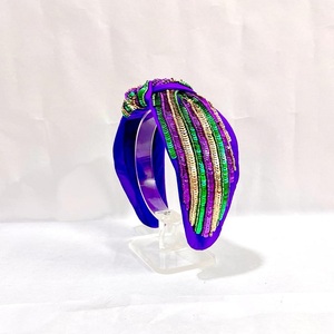 Women's Best Designer Hand <b>Beaded</b> Mardi Gras <b>Headband</b> Show Your Spirit Made in India At Wholesale Bulk Custom <b>Beaded</b> <b>Headbands</b> - Product Image 2
