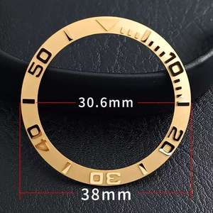 Insert de lunette de montre de plongée 38mm Sub Style Lunette en acier inoxydable Anneau de remplacement Pièces de montre Or Rose Noir Vente en gros Personnalisé - Product Image 2