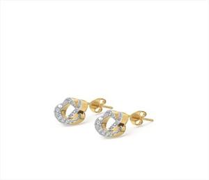 Boucles d'oreilles modernes pour femmes en or vermeil 18 carats, diamants de laboratoire CVD, couleur D, clarté VS-SI, 0,16 ct, certifiées IGI, sur commande - Product Image 4