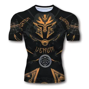 Camisetas de entrenamiento de gimnasio personalizadas para hombre, cómodas camisetas de entrenamiento de hombro tejidas de algodón con estampado de gran tamaño - Product Image 1