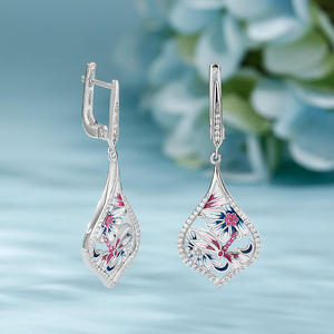 ต่างหูแฟชั่นทรงหยดน้ำเคลือบเงาเงินสเตอร์ลิงรูปแมลงปอ Jeulia Life & Vitality - Product Image 4