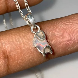 Colgante de ópalo etíope Natural de Plata de Ley 925, joyería de piedras preciosas de diamante hecho a mano de fuego múltiple, abalorios de ópalo crudo de latón Vintage - Product Image 3