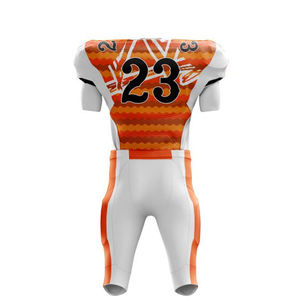 Vente en gros d'uniformes de football américain imprimés sur mesure à manches courtes, respirants de haute qualité, sublimation grande taille, service personnalisé - Product Image 4