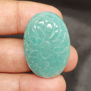 พลอยอะเมโซไนต์สีเขียวธรรมชาติคุณภาพสูง รูปทรงหลังเบี้ย ขนาดผสม สำหรับทำเครื่องประดับ UDGEMS - Product Image 3