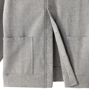 Mens Womens <b>Magnetic</b> <b>Button</b> Adaptive Two Pocket Fleece 100% Cotton Needle Detection Patient Gown Long Sleeves Ribbed Hospital - Product Image 5