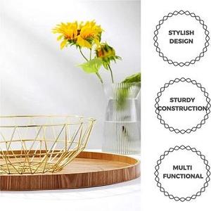 Cesta de alambre de acabado dorado de frutas metálicas atractivas de latón para utensilios de cocina y cesta de decoración de dormitorio de F S International - Product Image 5