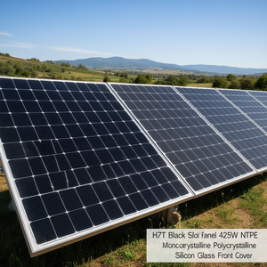Panneau solaire noir HJT 425W, type N, monocristallin, polycristallin, silicium, couverture avant en verre - Product Image 3