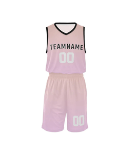 Maillot de basket-ball à sublimation réversible bon marché pour jeunes enfants avec short ensemble double face deux côtés noir - Product Image 3