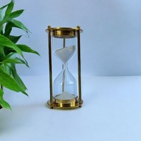 Minuteur Sablier Moderne en Métal – Écologique, Durable, Décoration de Bureau Artistique, Présentoir de Sable, Pièce d'Accent Élégante