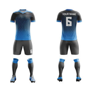 ชุดฟุตบอลโพลีเอสเตอร์100% คุณภาพสูงเหมาะกับอุตสาหกรรมด้านหน้าปรับแต่งได้เหมาะกับเทคโนโลยีการตัดอัตโนมัติทุกสี - Product Image 1