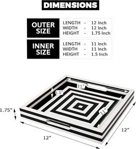 Bandeja Decorativa Rectangular Pintada a Mano con Incrustaciones de Resina Natural, Impermeable, para Decoración del Hogar - Product Image 2