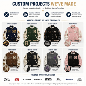 OEM Custom Heavyweight Varsity <b>Jacket</b> Manufacturer <b>Leather</b> Sleeve Chenille Embroidery Letterman <b>Jacket</b> Sample Private Label - Product Image 4